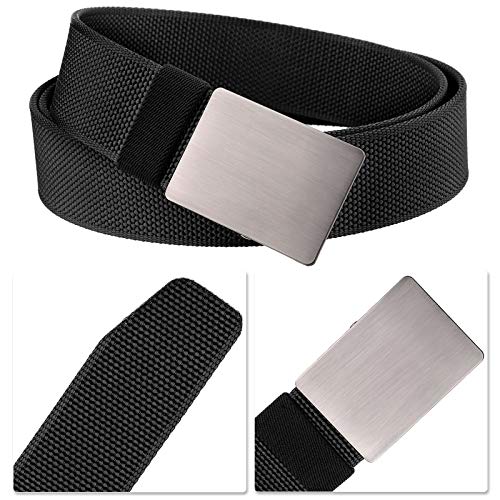 Samtree Military Nylon Web Belt For Men, Cut To Fit Full Adjustable Outdoor Tactical Belts With Removable Flip Top Buckle, Black #TOP1