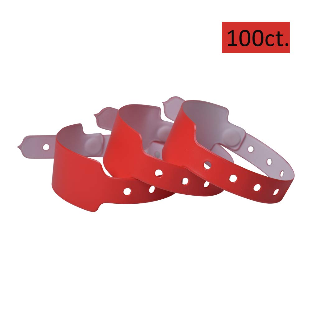 Colored Wristbands 100 Pack - Colored Wristbands for Events, Vinyl Wrist Bands of Party