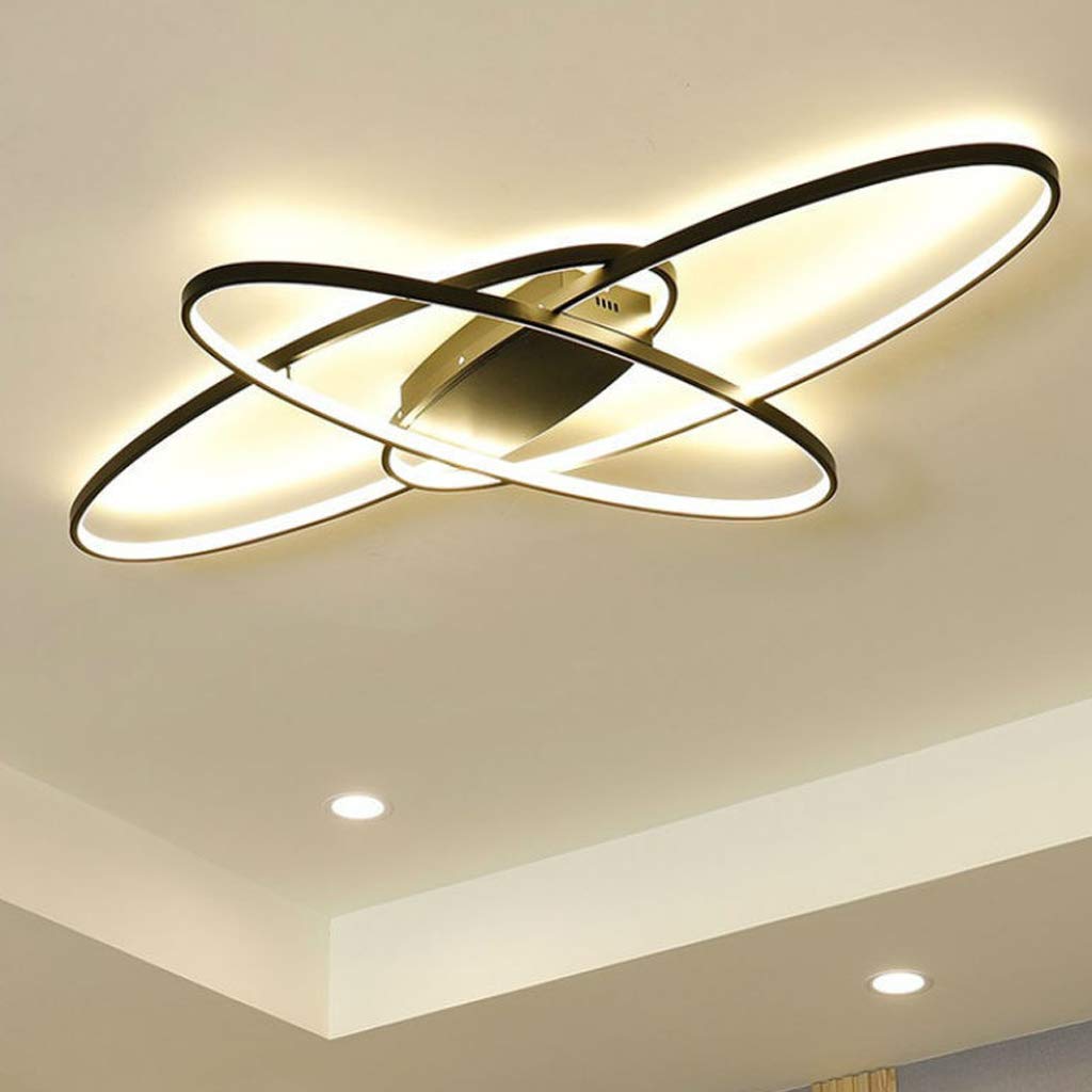 Lumière de plafond moderne ovale 130cm acryl avec télécommande pour chambre à coucher