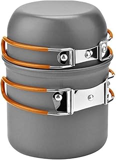 Zestaw naczyń kempingowych na zewnątrz Przenośna zastawa stołowa Gotowanie Sztućce podróżne Naczynia Garnek Piesze wycieczki Narzędzia piknikowe Zestaw naczyń kempingowych (kolor: A)