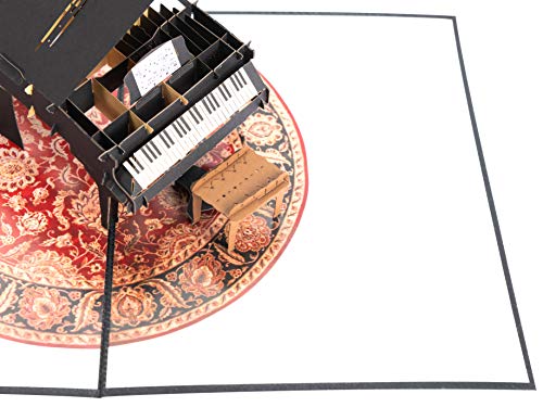 Poplife Grand Piano 3D Pop Up Card For All Occasions - Happy Birthday, Graduation, Father's Day, Mother's Day, Congratulations, Retirement, Thank You - Musicians, Teachers, Gift For Music Lovers #TOP6