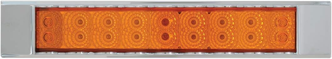 GG Grand General 76985 12 Inches Spyder Amber 18 LED Park/Turn Light Bar, Amber Lens, Double Row