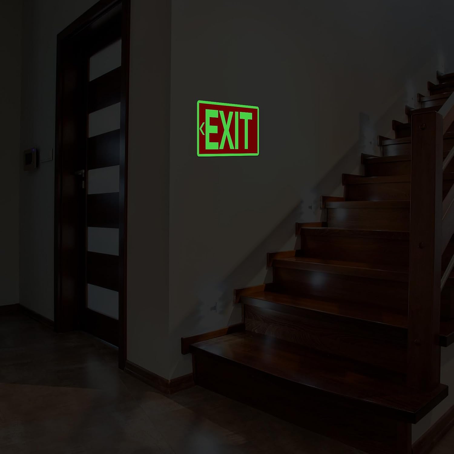 Gilprop 10 Pcs Glow in the Dark Exit Signs for Business 12 x 7 Inch Photoluminescent Signs Stickers for Indoor Outdoor for Business, Office, Warehouse (with Arrows)