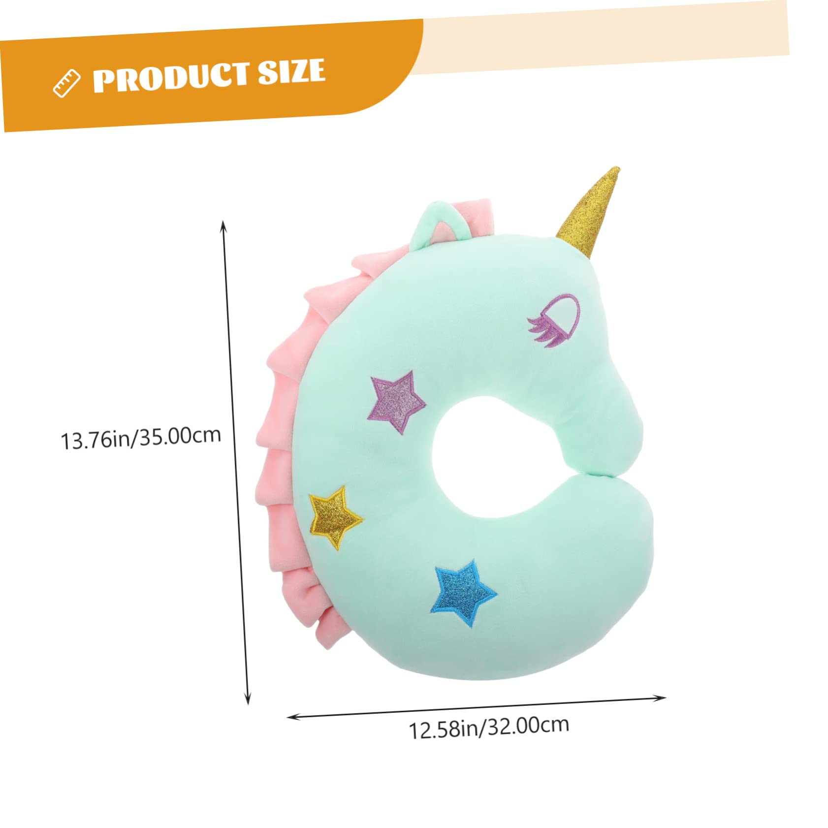 Ciieeo Almohada de Viaje Cuello Diseño de Unicornio Adorable, Relleno de Algodón PP, Forma Soporte Cómodo en Casa y Viajes