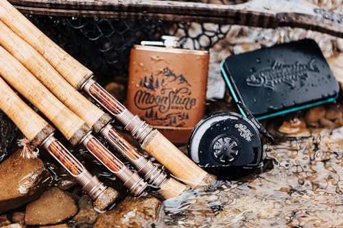 Image of Moonshine Rod Company Fast Action Fly Fishing Rod - Carbon Fiber Graphite Rod with Zippered Travel Case - Drifter II, Vesper, Epiphany ESN, Outcast, Phantom & Rambler Series - 2WT up to 12WT Rods