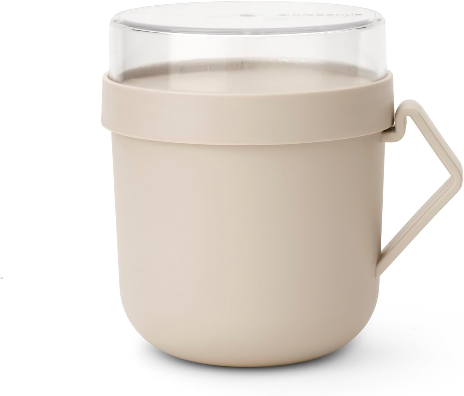 Brabantia Beige Make & Take Soup Mug 0.6L, Screw-On Toppings Container (180 Ml) & Soup Mug With Handle, Leakproof Travel Cup, Large Opening, Suitable For Freezer, Dishwasher & Microwave Safe, Soft