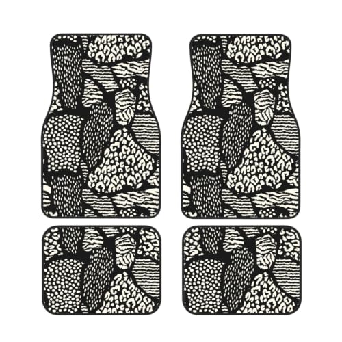 Alfombrillas de neopreno con estampado animal para coche juego de 4 piezas antideslizantes