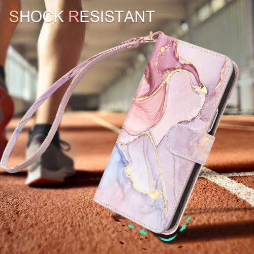 Fingic for iPhone 14 Pro Case,for iPhone 14 Pro Phone Case Wallet,Marble Rose Gold Leather Magnetic Closure Kickstand Shockproof PC Bumper Cardslot Fullbody Protective Flip Case for iPhone 14 Pro,2022