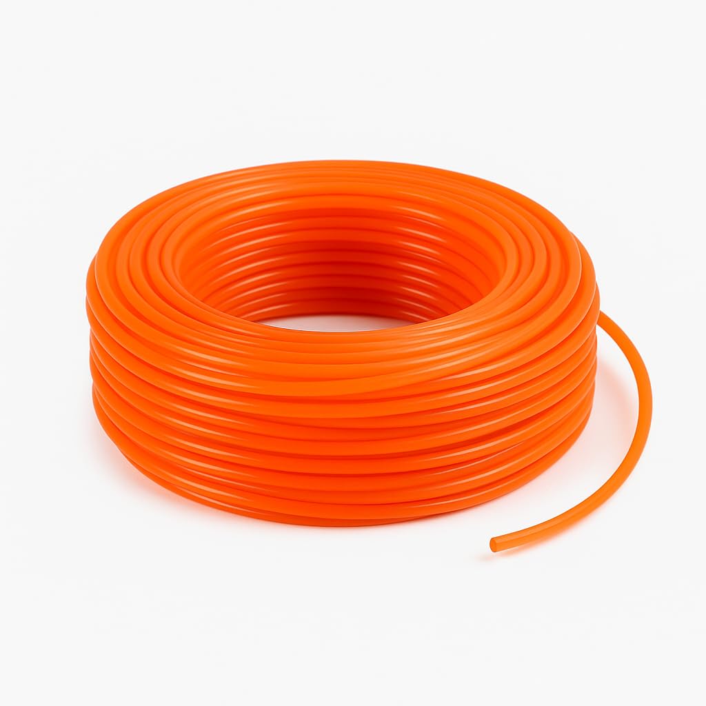 Hilo redondo para desbrozadora Ø 3,3 mm – Longitud 15 m – Nailon de alta densidad naranja – Resistente para uso intensivo en hierba, matorrales y vegetación