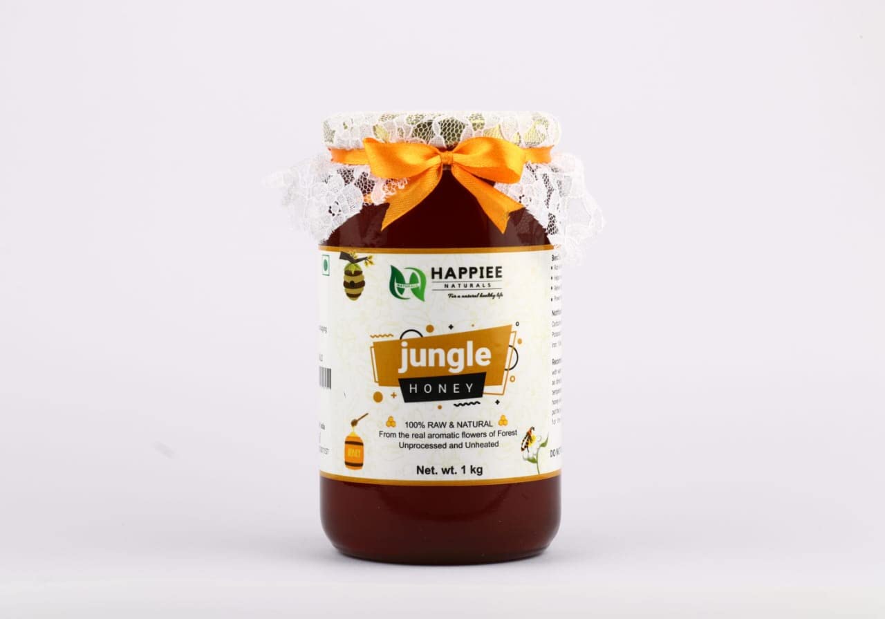 Happiee Naturals Organic Jungle Honey - 1000gms, Pack of 1, Free From Sugar Syrup