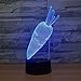 Produktbild WangZJ Nachtlicht für Kinder / 3d Illusion Nachtlicht / 3d Schreibtischlampe / 7 / Weihnachten/Halloween/Geburtstagsgeschenk/Kaninchen Karotten