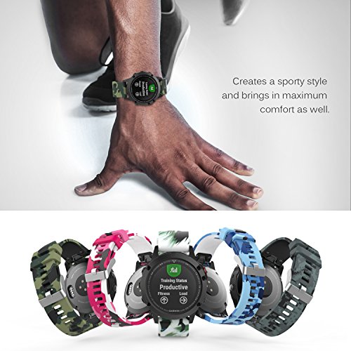 MoKo Correa Compatible con Garmin Fenix 7/6/6 Pro/5/5 Plus/Epix Gen 2/Forerunner 955/945/935/Instinct/Instinct 2, Quick Fit 22mm Banda Pulsera de Silicona de Repuesto, Camuflaje