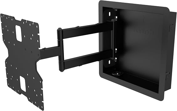 Kanto R400 Recessed in-Wall Full Motion Articulating TV Mount for 35" - 65" TVs | 300x300 VESA No Gap Flush Install | 0.3" Profile 400x400 VESA | Swivel and Tilt Capable | Cable Management Clips