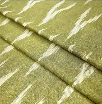 LCX Olive Green Ikat Unstitched Fabric | Pure Cotton Dress Material | 2.5 Meters Top Material for Kurti, Suit & Ethnic Wear | Soft Breathable Cotton Fabric for Women’s Dresses & DIY Stitching-image-19