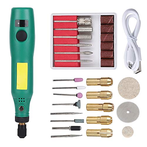 Wakects Mini Multifunktionswerkzeug, professionelles Rotationspolierset USB-Ladegeschwindigkeitsregelung Elektrisches Gravierer Gravierwerkzeugsatz für Stein Glas Metall Schmuck