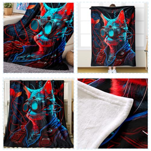 WJLBKGU Cobertor de gato para cama cobertor de gato legal meninos cobertores de gato para meninos co