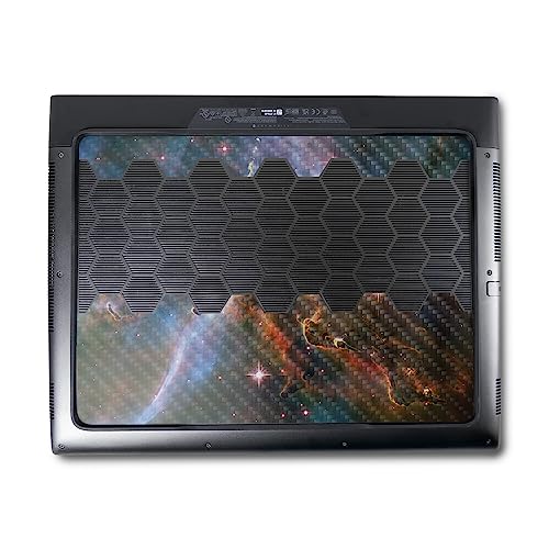 Image of MightySkins Carbon Fiber Skin Compatible With Alienware M18 R1 (2023) Full Wrap Kit - Golden Nebula | Protective, Durable Textured Carbon Fiber Finish | Easy To Apply & Change Styles | Made in the USA