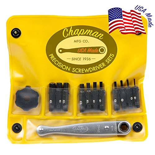 Chapman-MFG-1313-Allen-Hex-Screwdriver-Bit-Set-13-Pieces-Includes-USA-Made-Spinner-Ratchet-Hand-Tools-Soft-Vinyl-Case-Pocket-Size-Pack