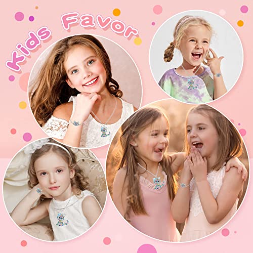 Dkakojew US-07-TZMXLSL Lovely Rainbow Rhinestone Cat Jewelry Set For Girls Pendant Necklace thumb #4