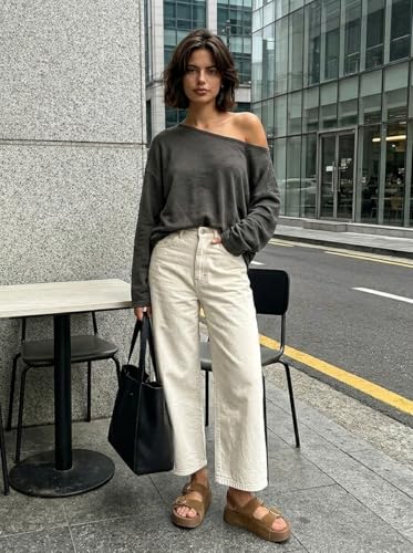 Image of Platform Sandals Women Genuine Leather Slip-on Beach Slide Buckle Comfortable Sandals with Memory Foam Soft Lining and Open Toe Low Wedges