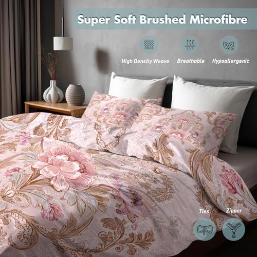 Housse de couette 220x240 damassé en microfibre douce haute densité - 6