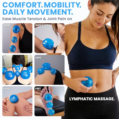 Image of Silicone Cupping Set, Cupping Kit for Massage Therapy and Cellulite, 8 Cups | Professional Massage Cupping Cups, Myofascial Release, Body Sculpt Cup, Cellulite Reduction Suction Cups for Body and Back