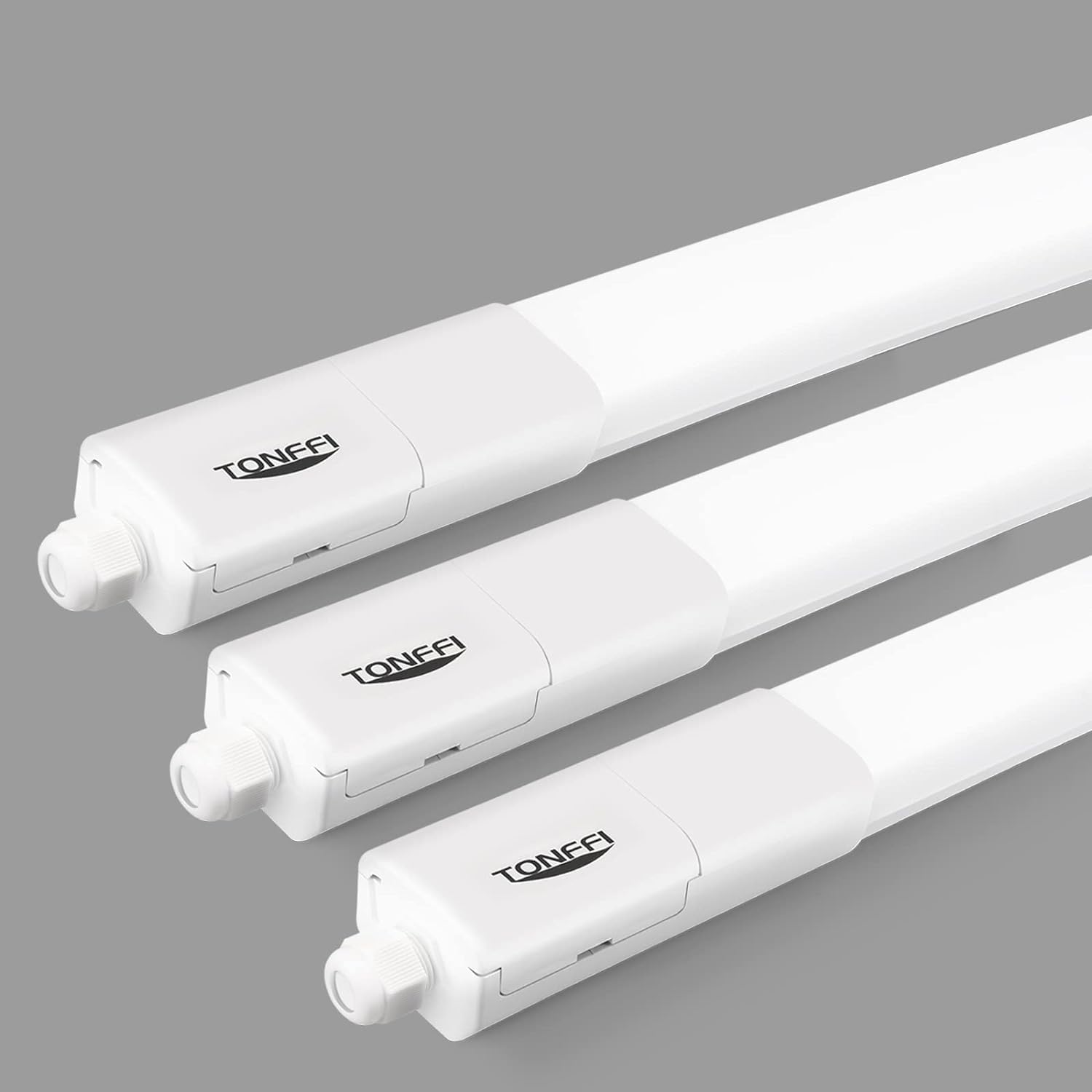 TONFFI LED Feuchtraumleuchte, Verknüpfbar LED Deckenleuchte Röhre, IP65 Wasserfest Wannenleuchte Werkstattlampe für Keller Lager Garage Warenhaus
