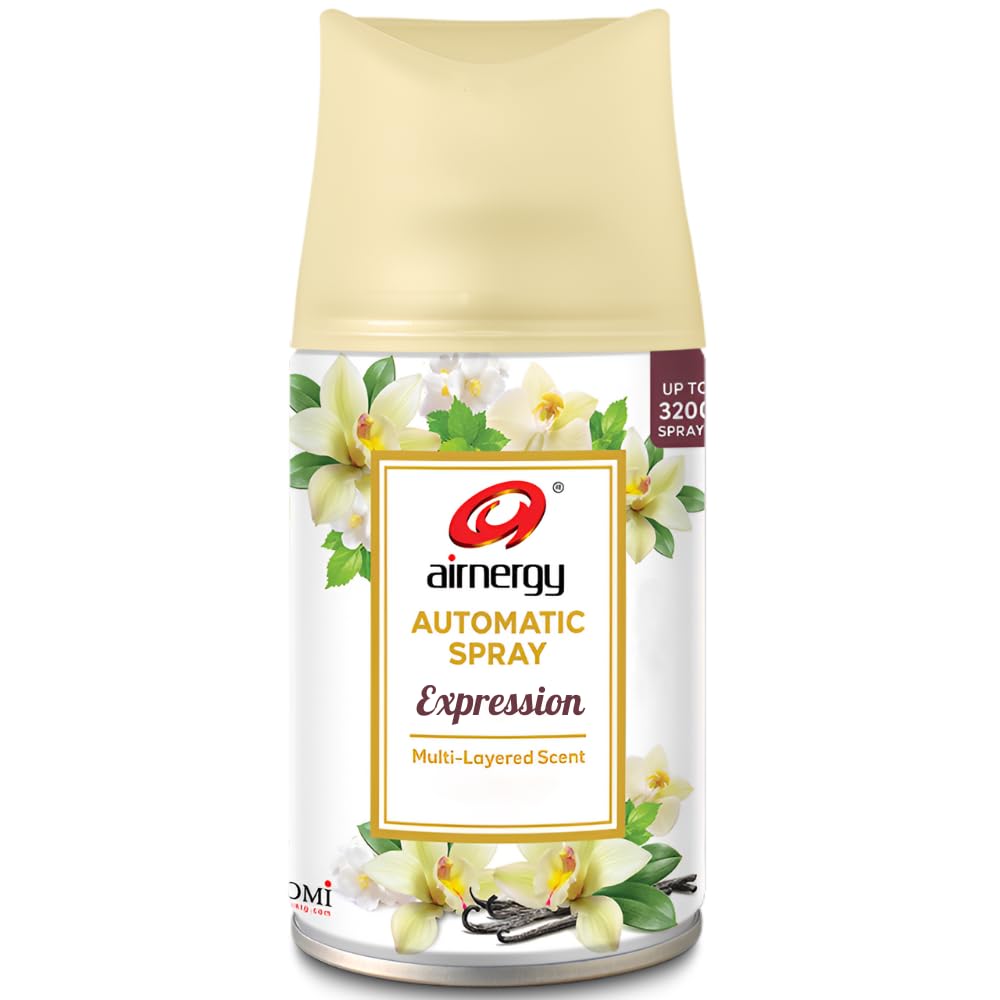 Airnergy Air Freshener Refill | Expression Fragrance | 300ML | 3200 Sprays | For Homes, Offices, Restaurant, Hotel, Mall, Saloon, Showrooms | Fits All Standard Dispensers except 225ml Dispensers