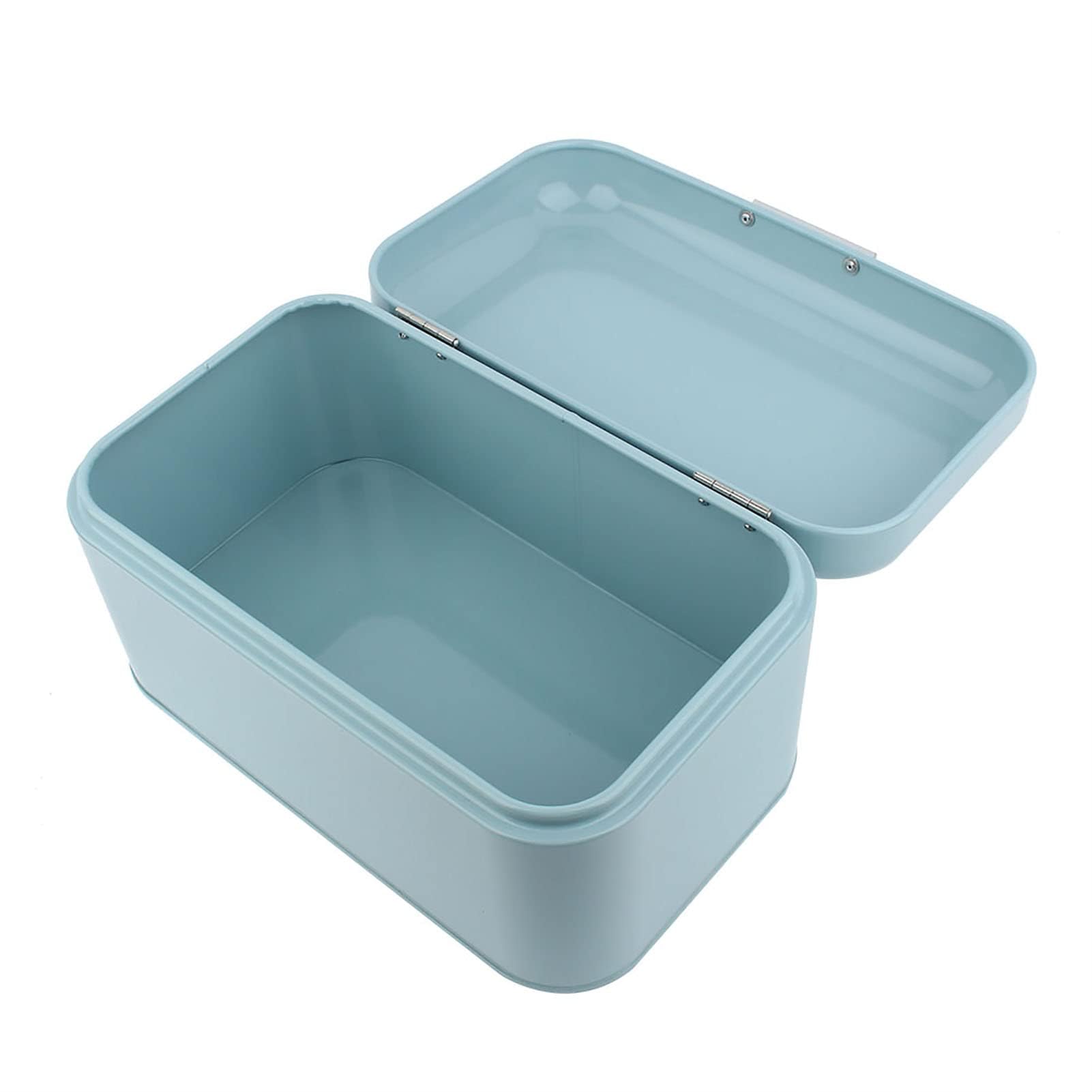 Boîte à pain en fer grand format conteneur de rangement cuisine vintage bleu
