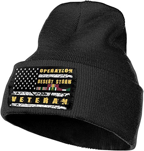 Jjlin Operation Desert Storm Veteran Flag Unisex 12 Inch Knitted Beanie Beanie Hat Black Skull Hats Knit Hat Cap #TOP5
