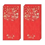 AVERZELLA Holiday Christmas Money Holders for Cash Gift 12 Pcs, Xmas Red Envelopes Money Envelopes with Gold Foil & Laser Cut, Christmas Currency Envelope Cash Stuffing Envelopes (Red)