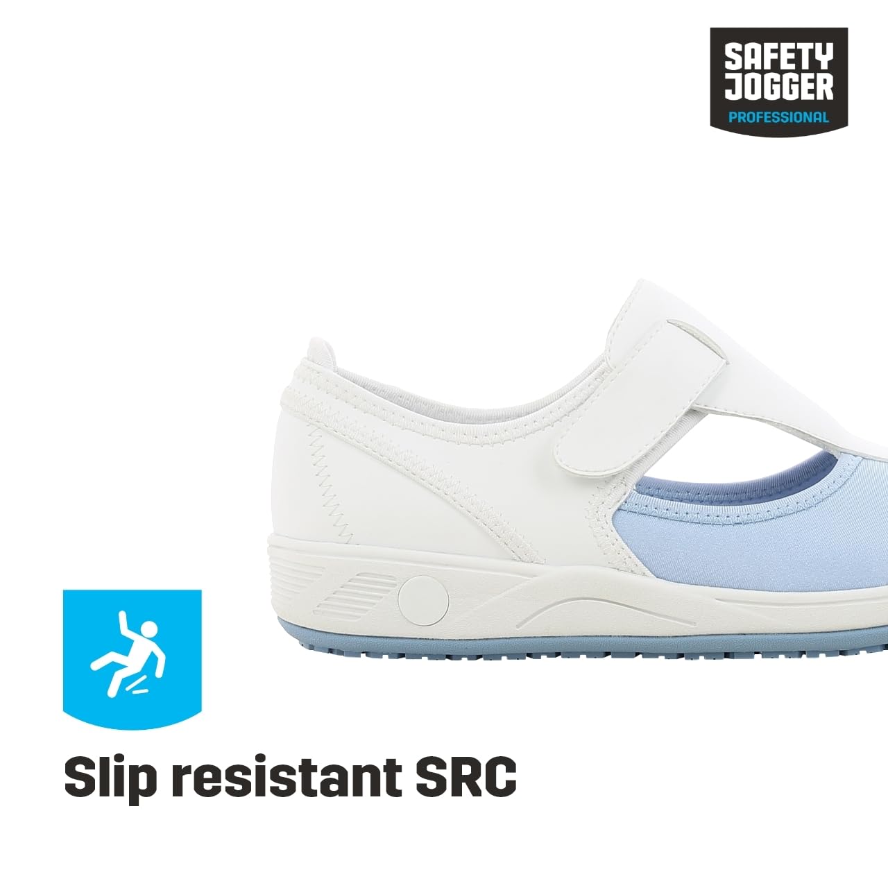 SAFETY JOGGER Chaussure de Sécurité pour Femme - Camille - Chaussure de Travail Légère et Confortable avec Scratch - Idéales pour Infirmières et Cuisine - Antidérapantes - Oxypas