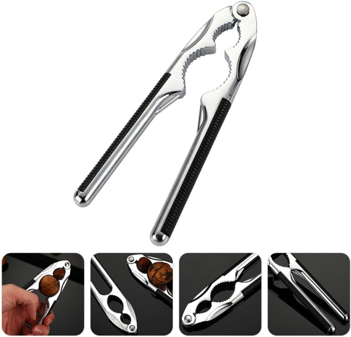 Zinc Alloy Nut Crackers Walnut Clip Portable Black Heavy Duty Tool