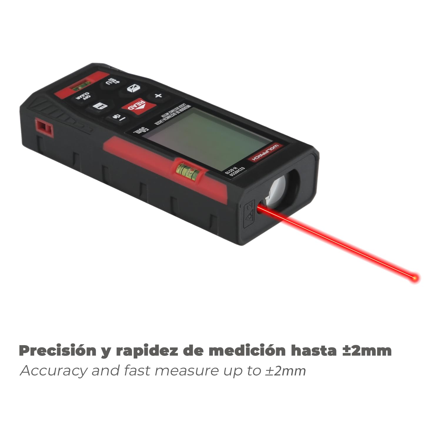 Automatyczny dalmierz laserowy z 10 funkcjami do 50 metrów zasięgu (2 x AAA nie wchodzi w zakres dostawy)