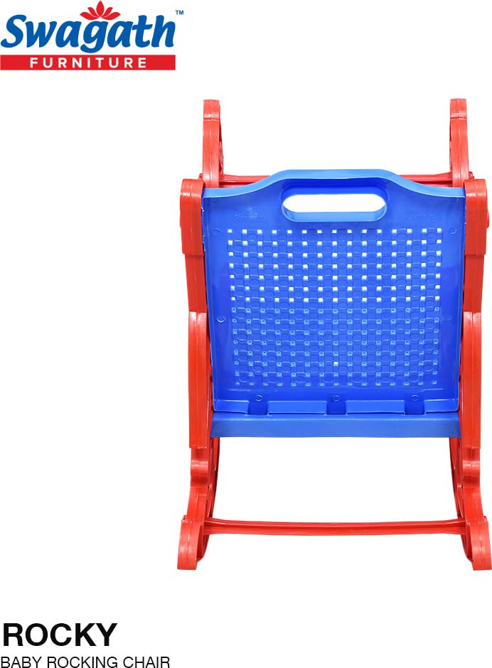 Swagath Furniture Plastic Baby Rocking Chair for 1 to 5 Years (Finish Color - Red-Blue, Pack of 2, DIY(Do-It-Yourself)) 2
