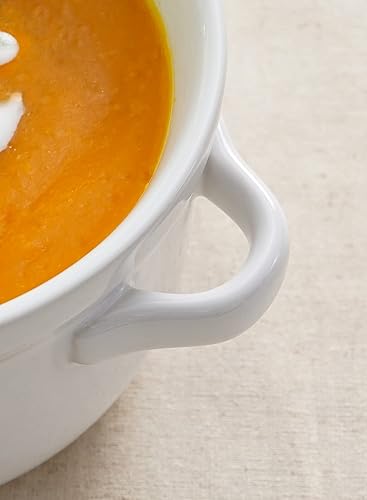 Miniatura 7 de LE TAUCI Tazón de sopa con asa, cuencos de sopa de cebolla francesa de 28 onzas para chile, estofado de res, apilables, juego de 4, rojo