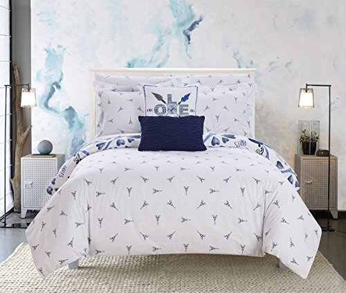 Chic Home Bcs15976-An Le Marias 9 Piece Reversible Comforter Paris Is Love Inspired Printed Design Bed In A Bag-Sheet Set Decorative Pillows Shams Included Size, Full, Navy #TOP1