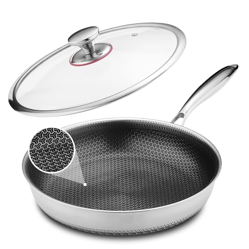 Lazycorner 12-Inch Non-Stick Frying Pan with Lid
