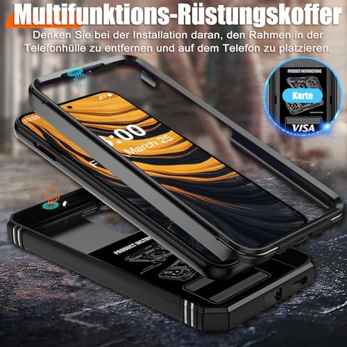 Giyer Panzerhülle für Samsung Galaxy A37 5G Hülle mit Schutzfolie, Handyhülle A37 5G Case mit Kameraschutz 360° Metall Ring Ständer… – Ansicht 4