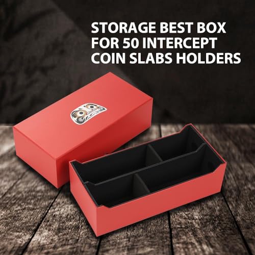 Caja para almacenamiento de monedas GRAND ORANGE roja miniatura 4