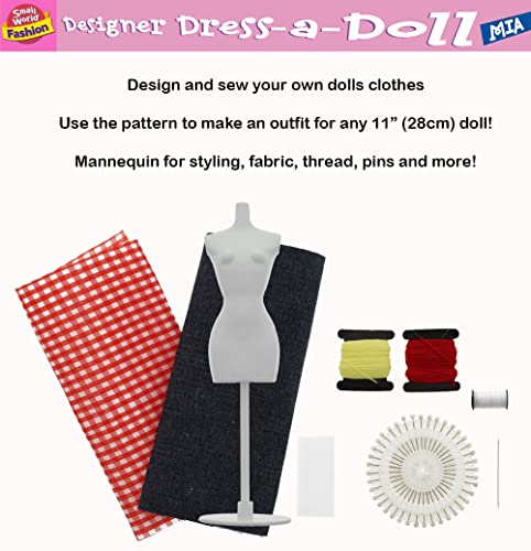 Small World Toys - Mia Designer Dress-A-Doll - Sewing Kits for Children - Includes 22cm Mannequin, Fabric & More - Fashion Designer Kits for Girls - Arts and Crafts for Kids - Girls Toy Age 8+ (Mia) - Image 5