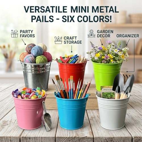 Pots de fleurs suspendus multicolores en métal pour jardin et extérieur gai - 5