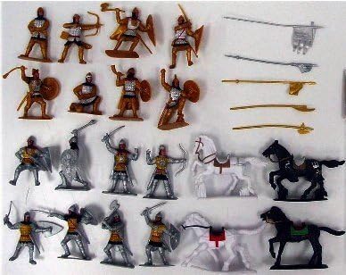 Russian Knights Playset (16 Figures w/Weapons & 4 Horses) (Bagged) 1/32 Playsets