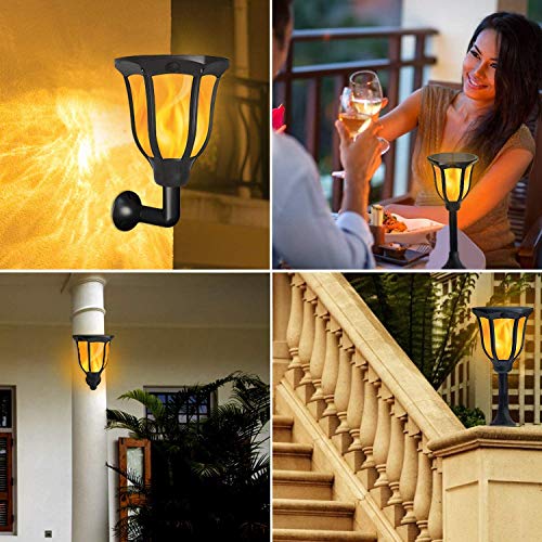 Solar Lights Outdoor Flickering Flames Solar Torches Landscape Solar Torch Light Lighting Dusk to Dawn Auto On/Off Outdoor Solar Pathway Lights for Patio Yard Deck Pool Decor 4 Packs - Thumbnail 7