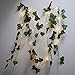 Produktbild Efeu-Lichterkette, Girlande, Kranz, künstliche grüne Blätter, Blumen, Valentinstag, Party, Hochzeit, Garten, Weihnachten, Dekoration, Zimmer, Innen- und Außenbereich, Dekoration (2 m, 20 LEDs)