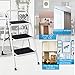 Goplus 3 Step Ladder, Folding Heavy Duty Step Stool Lightweight Steel Ladder with Handgrip and Wide Anti-Slip Platform for Kitchen Shop, 340lbs Capacity (Black)