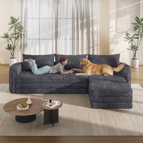 Image of Vesgantti 6 in 1 Convertible Folding Sleeper Sofa Bed, No Assembly, Blue