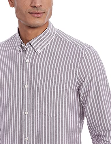Image of Marks & Spencer Men's Regular (Shirt Burgundy Mix 18.5)