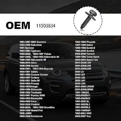10pcs M6 1.0 X 25mm Metric Hex Head Sems Bolts Body Bolts Screw Compatible with GMC Buick Chevrolet Cadillac 11503834, 20351035