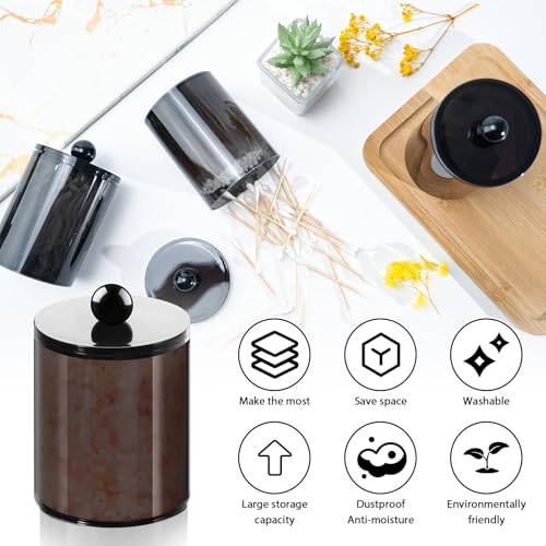 image for XIPENGKEJI 2 Pack Qtip Holder,Canister Apothecary Jar Set, Bathroom Ja